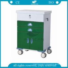 AG-GS004 CE ISO salle équipement de salle de poudre revêtement en acier médical chariot pour patient avec roues